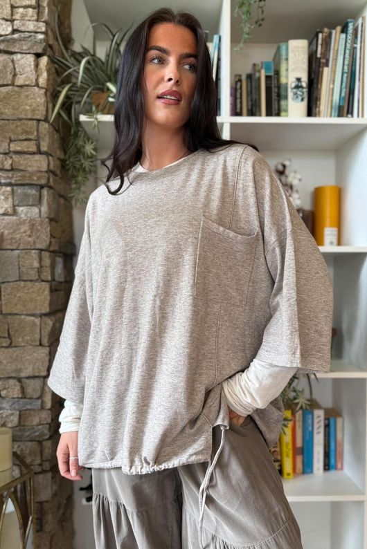 Sander Pull Tie Fine Knit Mocha Marl